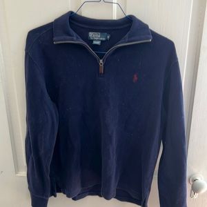Ralph Lauren Men Quarter Zip Sweater, M Navy